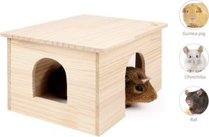 Maisonnette en <span class=keywords><strong>bois</strong></span> pour animaux de compagnie avec fenêtre pour chinchillas et cochons d'Inde, abri cachette - Product Image 2