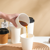 Gobelet à café jetable multi-capacités personnalisé, double paroi épaissie, avec couvercle, pour usage professionnel ou quotidien