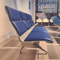 Chaise d'attente en acier inoxydable à 3 places pour gare, centre commercial, lieux publics – Approvisionnement direct usine