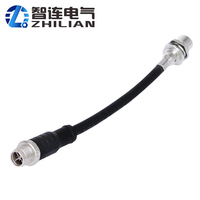 Connecteur ZLconnector IP67 étanche M12 à verrouillage par vis, contact en laiton, boîtier en PVC/TPU, câble moulé mâle, connecteur femelle à montage sur panneau Dcode