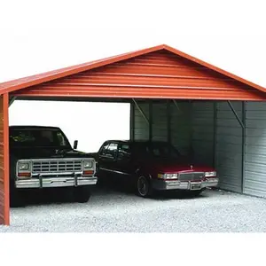 10x20 bingkai baja carport baja terisolasi overhead garasi bangunan dengan pintu prefabrikasi
