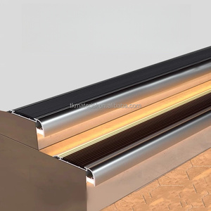 Perfil de Aluminio Anodizado Moderno Antideslizante para Borde de Escalera con Luz LED, Tira Metálica para Hotel y Hogar, Negro, Blanco, Azul, Personalizado <span class=keywords><strong>TK</strong></span> C8A005 - Product Image 3