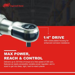 ประแจลม Ingersoll Rand รุ่น 1105MAX-D2 ขนาด 1/4 นิ้ว ความเร็ว 300 รอบต่อนาที ด้ามจับแบบ Comfort Grip ผลิตจากโลหะชุบโครเมียม - Product Image 3