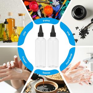 Empty 60ml 100ml 150ml PET Plastic Hair <b>Oil</b> Squeeze Applicator Packaging <b>Bottle</b> Twist-open Dispensing Cap Screen Hair Care - Product Image 4