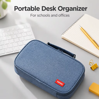 Tas Pena Spidol Kanvas Besar, Tempat Penyimpanan Pensil Kapasitas Besar, Kotak Organizer
