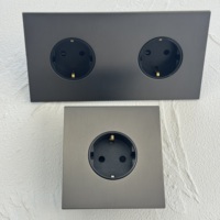 Prise murale européenne 16A grise 172, interrupteur à bascule 86, cadre en acier inoxydable, maison, villa, moderne, rétro, 1234 gang, universel UK13A