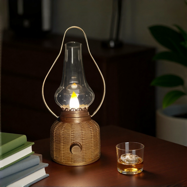 Custom Resin Bell Shade Rechargeable LED Artistic Sculpture Table Lamp with Remote Control Hangable Home Decor Christmas