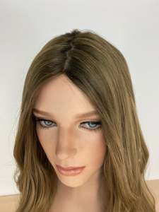 Parrucca ebrea superiore in seta Remy capelli umani europei biondo scuro con evidenziazione dimensionale parrucca piena con Base in seta legata a mano con trama chiusa - Product Image 2