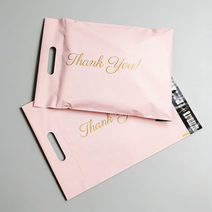 Bolsa de Envío de Plástico Impermeable con Asa Troquelada y Mensaje de Agradecimiento, para Ropa, <span class=keywords><strong>Correo</strong></span> y Mensajería Express - Product Image 1