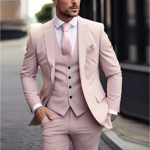 Completo Formale da Uomo in Tinta Unita a 3 Pezzi, Abito Elegante su Misura per Banchetti e Affari - Product Image 3