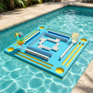 Tapis de jeu de mahjong et de dominos pliable et portable en caoutchouc, moderne et personnalisé, pour bord de piscine, écologique et durable, résistant à l'eau - Product Image 2