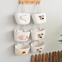 Panier de rangement mural en corde de coton pour sous-vêtements, chaussettes et petits objets – Organisateur mural