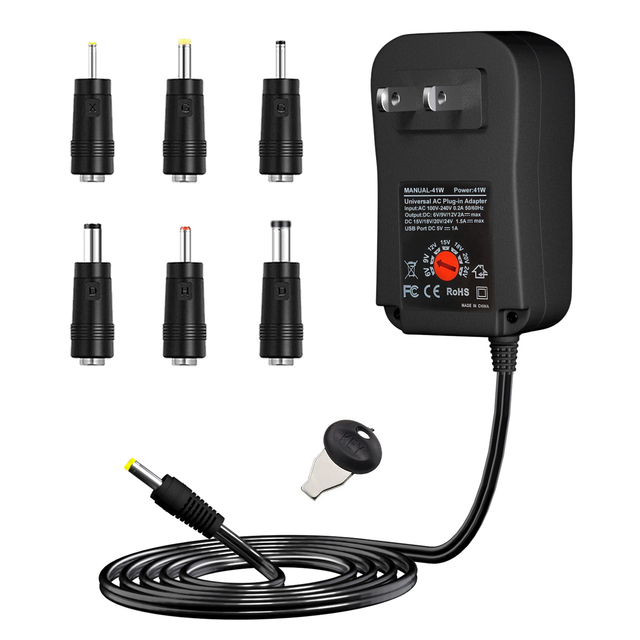 Universal 41W 6V 9V 12V 15V 18V AC Adapter USB Port 5V 1A Switching Multiple DC Plug Power Supply Charger Electric Product