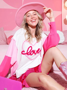 <span class=keywords><strong>Felpa</strong></span> con cappuccio donna donna di san valentino 2025 <span class=keywords><strong>felpa</strong></span> bianca leopardo Tinsel amore cuore grafica manica Color Block <span class=keywords><strong>felpa</strong></span> da donna - Product Image 6