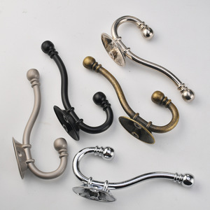 Crochets doubles en alliage de zinc massif, finition bronze antique, chrome noir, nickel argenté poli, quincaillerie pour le commerce de détail - Product Image 2