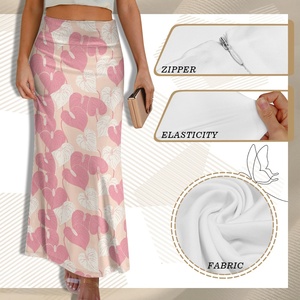 OEM tropicale Anthurium Custom Fit gonna lunga a vita alta da donna con stampa completa gonne lunghe Casual eleganti per le vacanze - Product Image 5