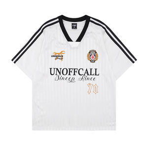 เสื้อยืดแขนสั้นพิมพ์ลายตัวอักษรแนวตั้งสไตล์สปอร์ตสำหรับผู้ชาย ฤดูร้อน สไตล์อเมริกัน สตรีทแวร์ลำลอง ทรงหลวม สีสันตัดกัน - Product Image 3