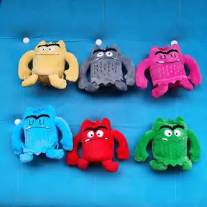 QY个性化批发定制彩色怪物毛绒娃娃儿童怪物毛绒玩具彩色情感毛绒玩具