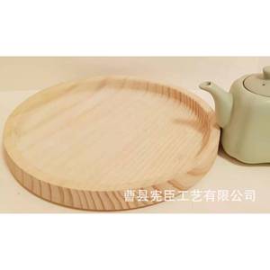 Wooden Round Tray Solid Wood <b>Kitchen</b> Tableware Storage Tray Cao County Heze Made - Product Image 3
