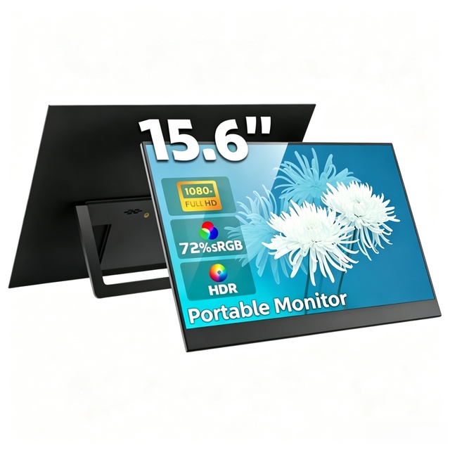 15.6 Inch FHD LCD Display Type-c USB Dual Laptop Screen Extender with IPS Panel Type C Portable Monitor Portatil Built-in Stand