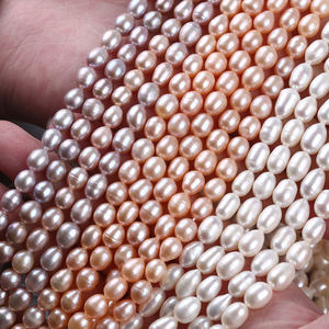 7-8มิลลิเมตรขายส่งที่มีคุณภาพสูงจริงธรรมชาติสีชมพูน้ำจืดข้าวมุก Strand - Product Image 1