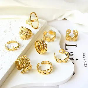 Hot Selling Personality New Design INS Ring Opening Adjustable Ring 18k Stainless Steel Jewelry Hypoallergenic Ring