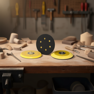 Tampons de polissage Fervi pour ponceuses rotatives 150 mm avec 6 trous pour ponçage et polissage - Product Image 3