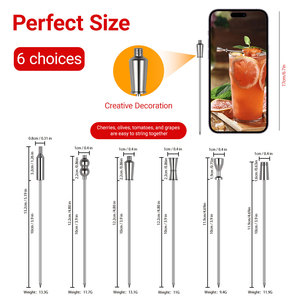 2025 Tốt Nhất Người Bán Thép Không Gỉ Cocktail Chọn Kim Loại Tăm Martini Uống Pick Bar Phụ Kiện Công Cụ Quà Tặng Cho Người Pha Rượu - Product Image 2
