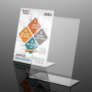 Lot de 6 porte-affiches en acrylique de 8.5x11 pouces avec dos incliné vertical porte-affiches en acrylique transparent cadres photo Lucite - Product Image 2