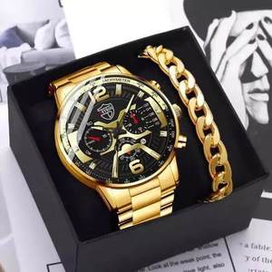 2023 Mens Fashion Minimalist Watches Men Business Casual orologio al quarzo bracciale Set per <span class=keywords><strong>uomo</strong></span> orologio con cinturino in maglia di <span class=keywords><strong>acciaio</strong></span> inossidabile - Product Image 5