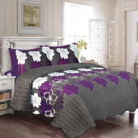 6 pièces Queen Size Village Art Floral Design Chambre à Coucher Ensemble De Draps King Size Matelassé Lit Couette Ensemble