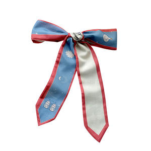 Foulards personnalisés en sergé long à bord vert étroit avec imprimé d'animal de soleil de lune Conception de crevettes de <span class=keywords><strong>crabe</strong></span> fourre-tout Foulards maigres pour poignée de sac - Product Image 6