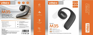 Auriculares Inalámbricos Estéreo Vmex M35, Bluetooth 5.3, Auriculares Deportivos con Gancho para la Oreja, Sonido Nítido, Control Táctil - Product Image 1