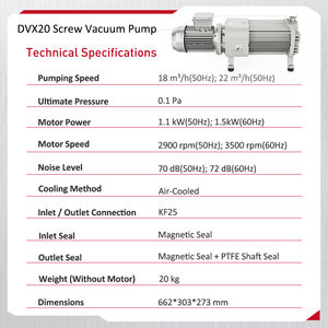 Dvx20 तेल मुक्त स्क्रू वैक्यूम पंप इलेक्ट्रॉनिक्स के लिए धातु रासायनिक खाद्य मशीनरी चिकित्सा एयरोस्पेस 0.1 पीए शुष्क हवा ठंडा पंप - Product Image 2