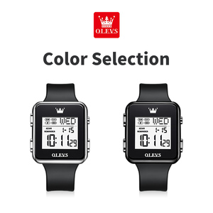 OLEVS 1105 all'ingrosso della fabbrica Multi-funzionale cronografo quadrato orologio di moda giovanile sport uomo studente orologio digitale - Product Image 6