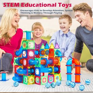 3D giocattoli educativi con stelo per bambini 3D blocchi da costruzione a magnete in plastica mattoncini in marmo mattonelle magnetiche confezionate - Product Image 6
