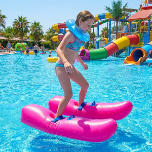 Portable pvc outdoor lake water play fun walking boots <b>inflatable</b> walk on water shoes float for sale - Product Image 1