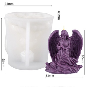Moule en silicone religieux en gros pour bougie ange priant, moule pour bougie parfumée, aromathérapie, plâtre, savon, résine - Product Image 4