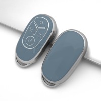 GZ DOMI Étui de protection élégant en TPU avec bord argenté pour clé de voiture Geely EX2