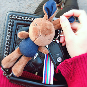Hàn Quốc lớn 18cm cao bồi thỏ Keychain nhồi Plush Kawaii Bunny Keyring cho phụ nữ (kc318c) - Product Image 5