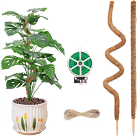Poteau en mousse durable de 50 pouces, écologique, biodégradable, léger, pour plantes grimpantes d'intérieur – Pliable et empilable, en fibre de coco