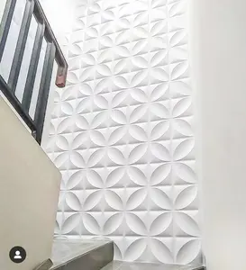 Dekorasi Rumah Pelapis Dinding Tahan Air 3d Desain Bunga Bertekstur 3d Wallpanel Pvc
