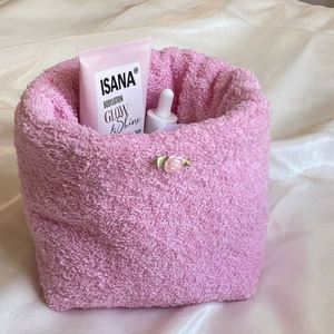 Custom Eco-Friendly Durable Winter Soft Teddy Recyclable Large Capacity Cosmetic Bags Women Travel <b>Storage</b> Bag Cute Bridesmaid - Product Image 6