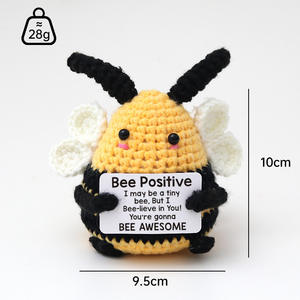 Producto en Oferta: Serie Abeja con Girasol, Energía Positiva, Tejido a Mano, Inspirador, Acrílico, para el Día de San Valentín - Product Image 4
