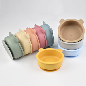 Bol en silicone en forme d'ours pour le dîner de bébé résistant aux hautes températures au micro-ondes cuisson douce collations pour enfants fruits - Product Image 3