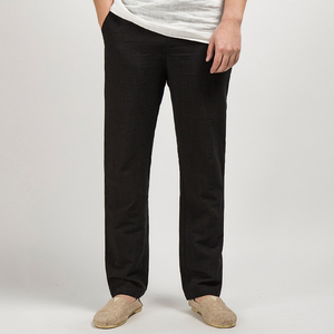 <span class=keywords><strong>Pantaloni</strong></span> Casual <span class=keywords><strong>da</strong></span> <span class=keywords><strong>uomo</strong></span> in cotone <span class=keywords><strong>di</strong></span> <span class=keywords><strong>lino</strong></span>, nuovi <span class=keywords><strong>pantaloni</strong></span> larghi in stile cinese, con vita media, larghi e leggeri - Product Image 2