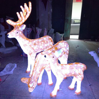 Outdoor IP54 Weihnachtsdekoration 3D Pinguin- und Weihnachtsmann-Skulpturen LED-Lichterketten
