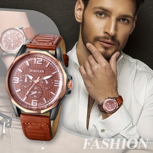 Montre à quartz vintage pour homme, bracelet souple simple, chiffres arabes, <span class=keywords><strong>grand</strong></span> cadran pour montres pour homme - Product Image 4