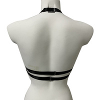 Lingerie sexy gothique pour femme, harnais de bondage élastique, soutien-gorge cage, tenue de rave d'Halloween, crâne, tenue de boîte de nuit, danse BDSM, soutien-gorge chaud