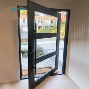 Seeyesdoor desain Modern pintu eksterior pintu depan pintu masuk aluminium pintu kaca Perancis